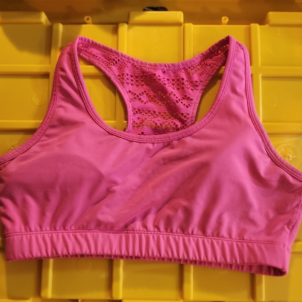 ZYIA Pink Lace Racerback Sports Bra